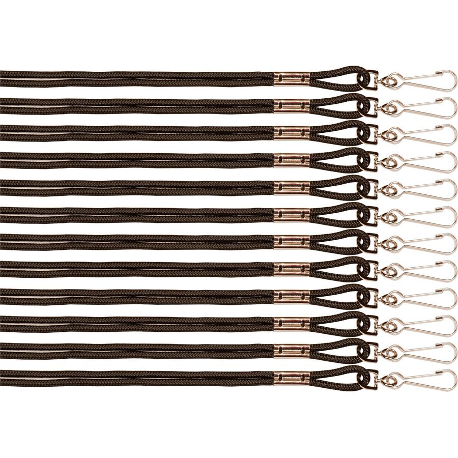 Champion Sports Heavy-duty Nylon Lanyard - 12 / Pack - 10" Length - Black - Nylon. Picture 2