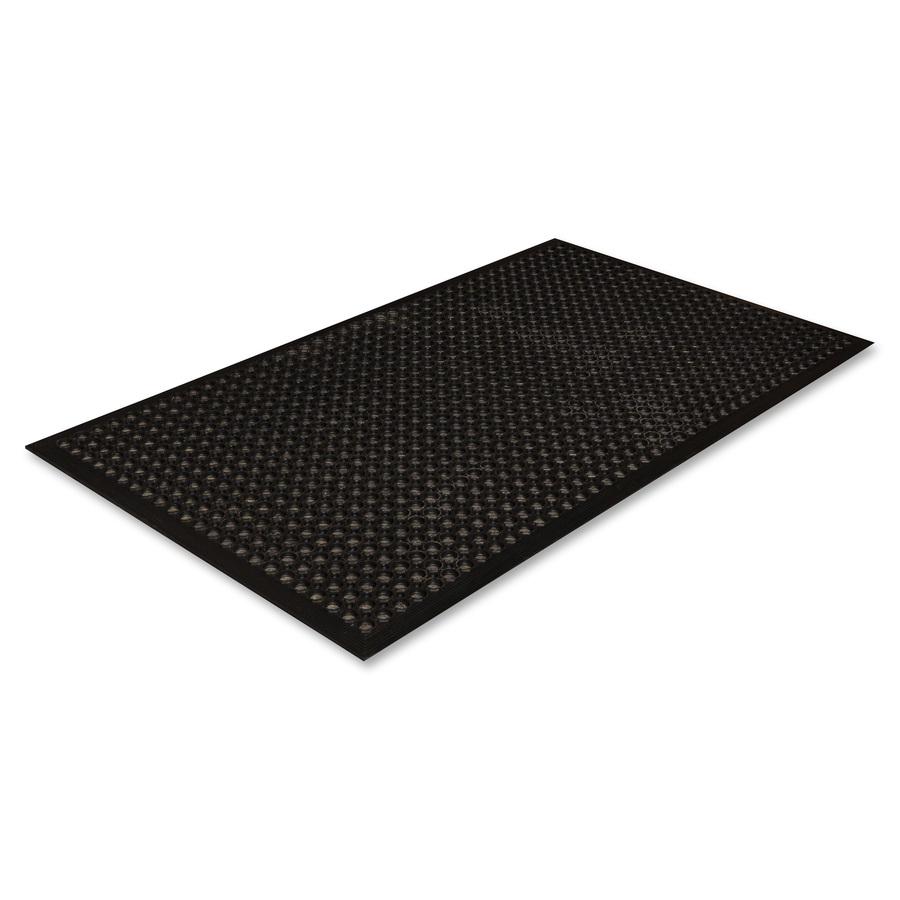 Crown Mats Safewalk-Light Economical Mat - Industry, Office, Indoor - 60" Length x 36" Width - Rectangular - Rubber - Black - 1Each. Picture 2