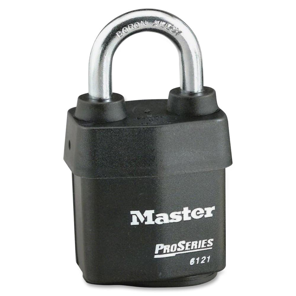 Master Lock Pro Series Rekeyable Padlock - Keyed Different - 0.31" Shackle Diameter - Cut Resistant, Pry Resistant, Weather Resistant - Steel - Black - 1 Each. Picture 2