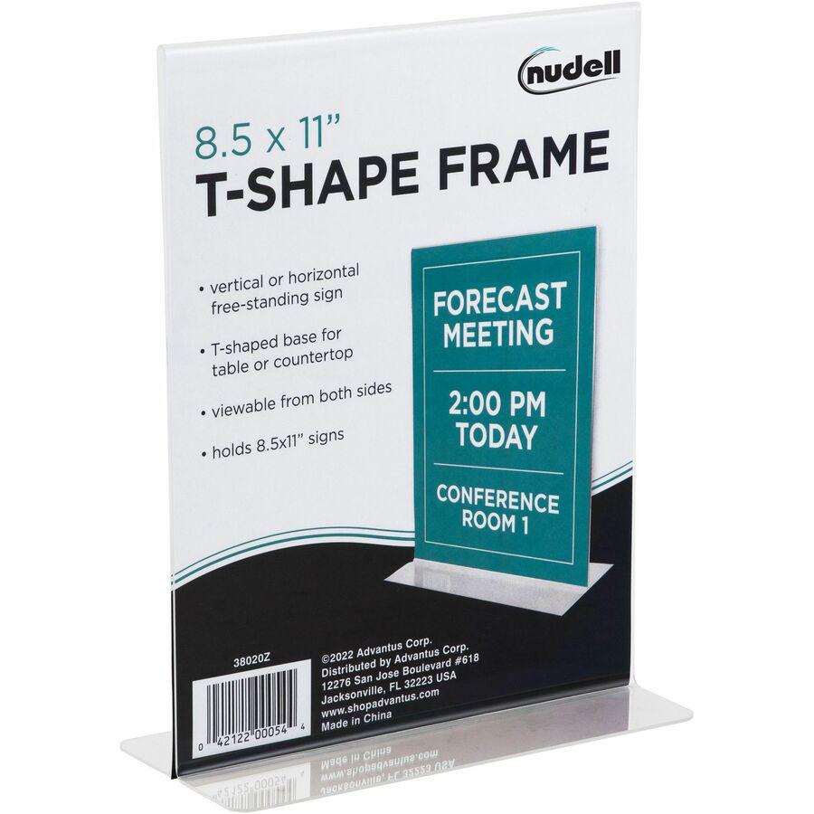 Golite nu-dell Freestanding T-shaped Sign Holder - 8.5" Width x 11" Height - Rectangular Shape - Double Sided - Self-standing - Photo, Signage, Notice - Plastic - 1 Each. Picture 7