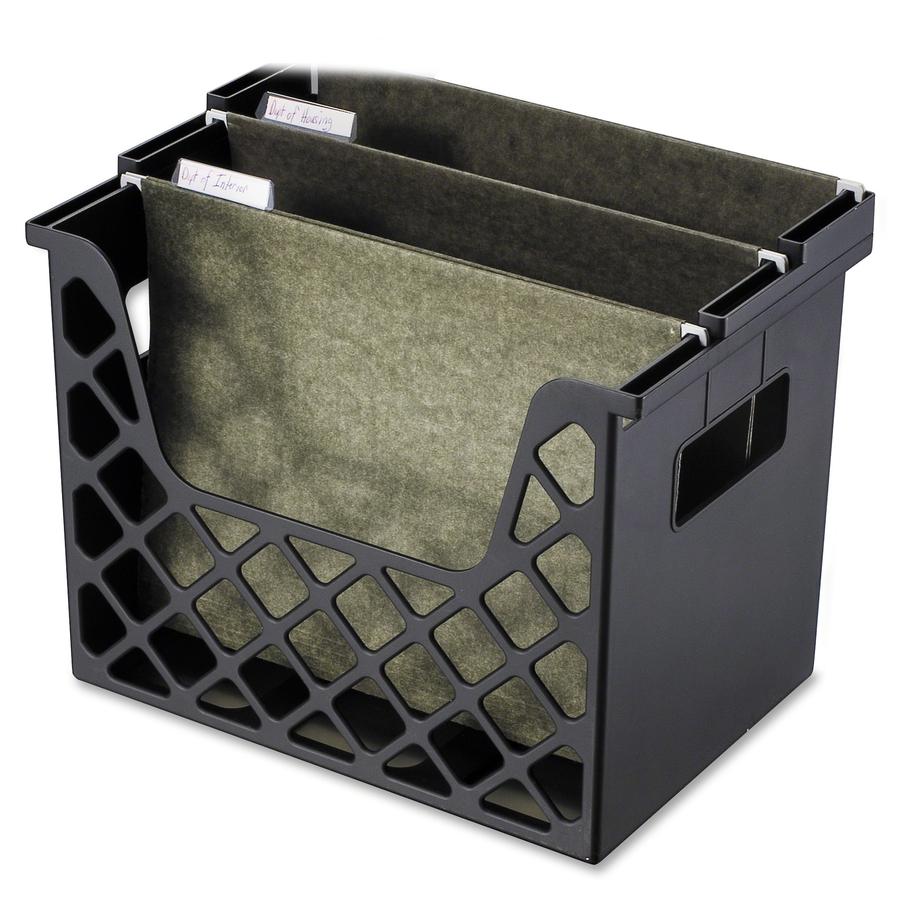Officemate 26162 Recycled Desktop File Organizer, Black - 10.8" Height x 13.3" Width x 8.6" Depth - Desktop - Compact, Portable - 30% - Black - 1 Each. Picture 2