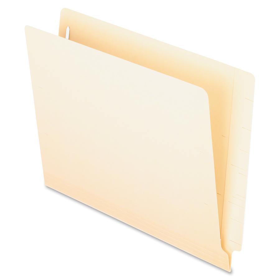 Pendaflex Straight Tab Cut Letter Recycled End Tab File Folder - 2" Folder Capacity - 8 1/2" x 11" - 400 Sheet Capacity - 2 Fastener(s) - Manila - 10% Fiber Recycled - 50 / Box. Picture 2