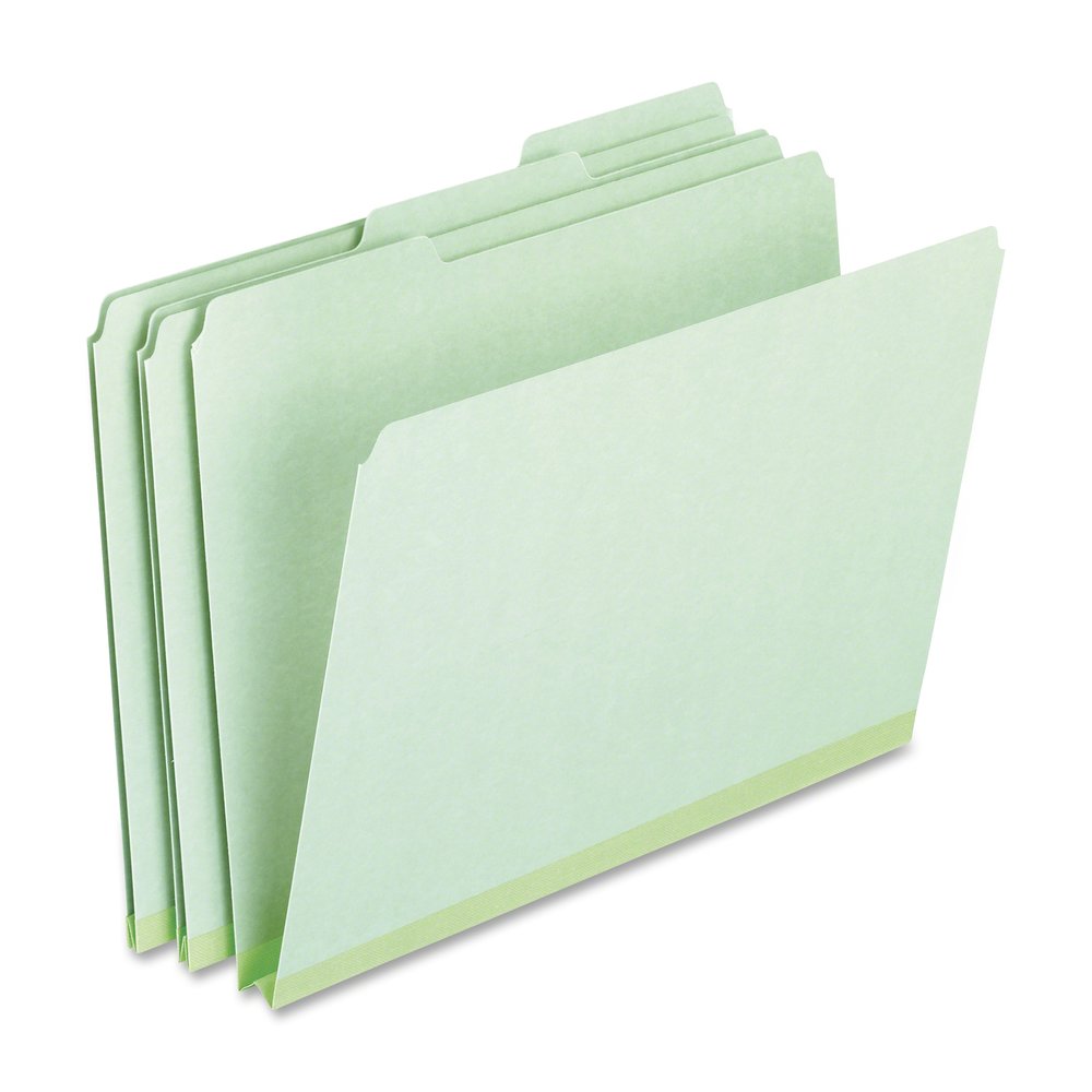 Pendaflex 1/3 Tab Cut Letter Top Tab File Folder - 8 1/2" x 11" - 1" Expansion - Top Tab Location - Assorted Tab Position - 25 pt. - Light Green - Heavyweight, Rigid, Durable, Expandable Gusset, Reinf. Picture 3