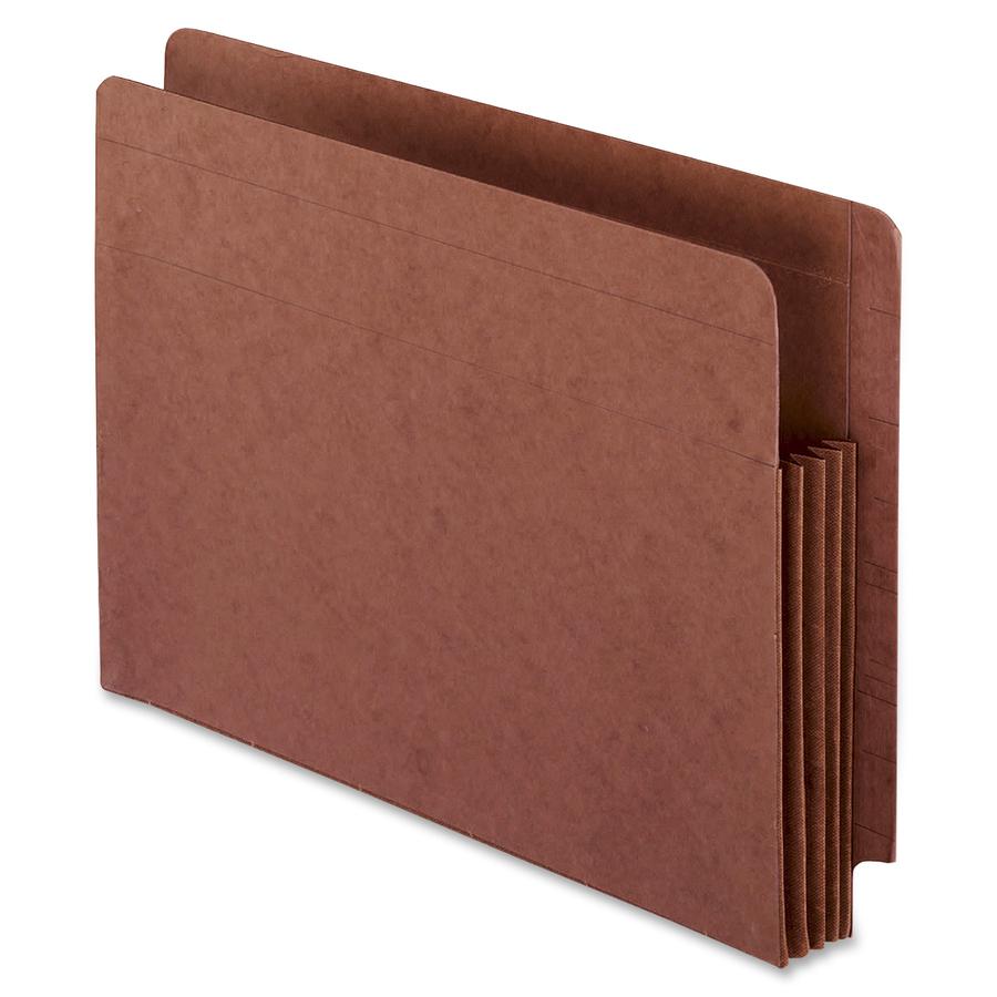 Pendaflex Straight Tab Cut Letter Recycled File Pocket - 8 1/2" x 11" - 700 Sheet Capacity - 3 1/2" Expansion - 1 Pocket(s) - Red Fiber - 30% Recycled - 1 / Each. Picture 2