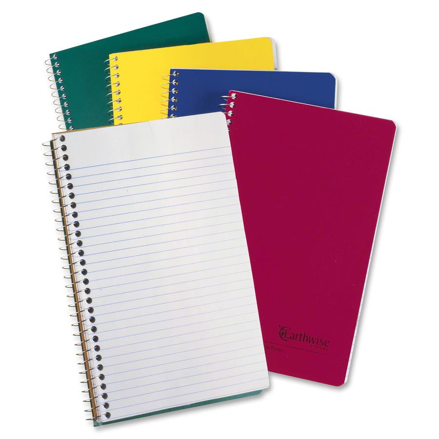 Oxford 3-subject Small Wirebound Notebook - 150 Sheets - Spiral - 15 lb Basis Weight - 6" x 9 1/2" Sheet Size - White Paper - Assorted Kraft Cover - Perforated, Easy Tear, Rigid, Subject - Recycled - . Picture 2