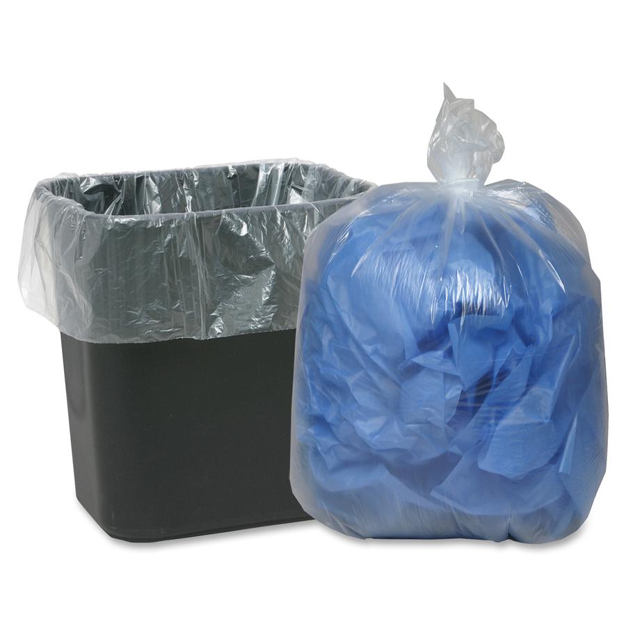 Berry Classic Clear Low-Density Can Liners - Small Size - 10 gal Capacity - 24" Length x 24" Width x 0.60 mil (15 Micron) Thickness - Low Density - Translucent, Clear - Can - 500 / Carton. Picture 2