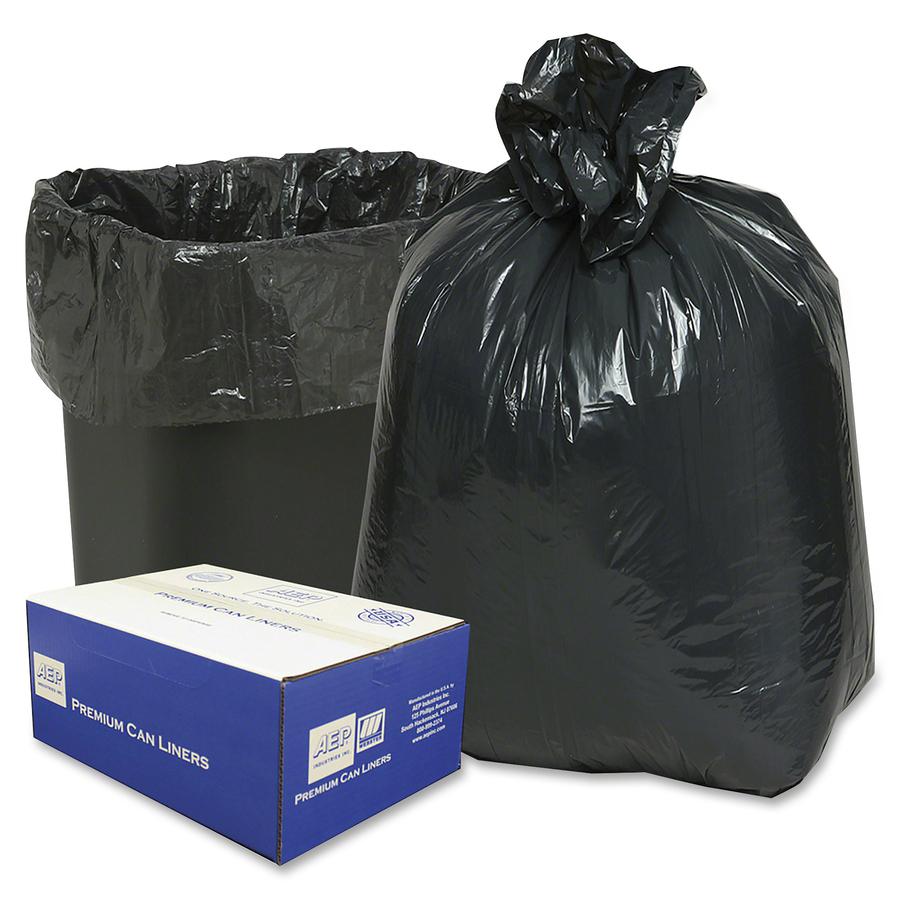Berry Opaque Linear Low-Density Can Liners - Small Size - 16 gal Capacity - 33" Length x 24" Width - Low Density - Black - Can - 500 / Carton. Picture 2