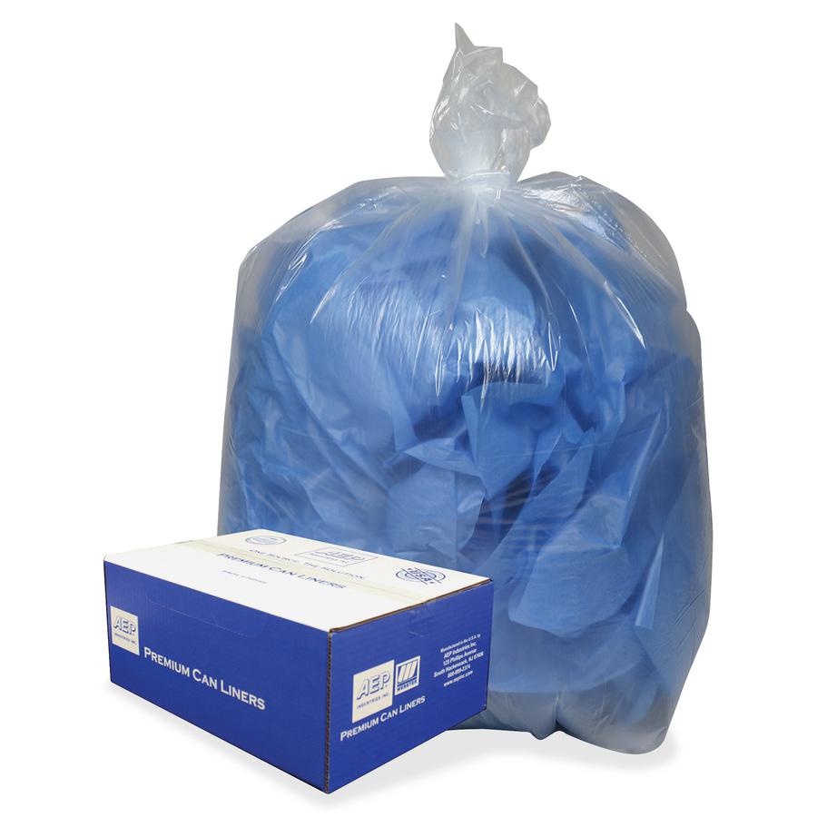 Berry Low Density Can Liners - Medium Size - 33 gal Capacity - 39" Length x 33" Width x 0.60 mil (15 Micron) Thickness - Low Density - Clear, Translucent - Can - 250 / Carton. Picture 2