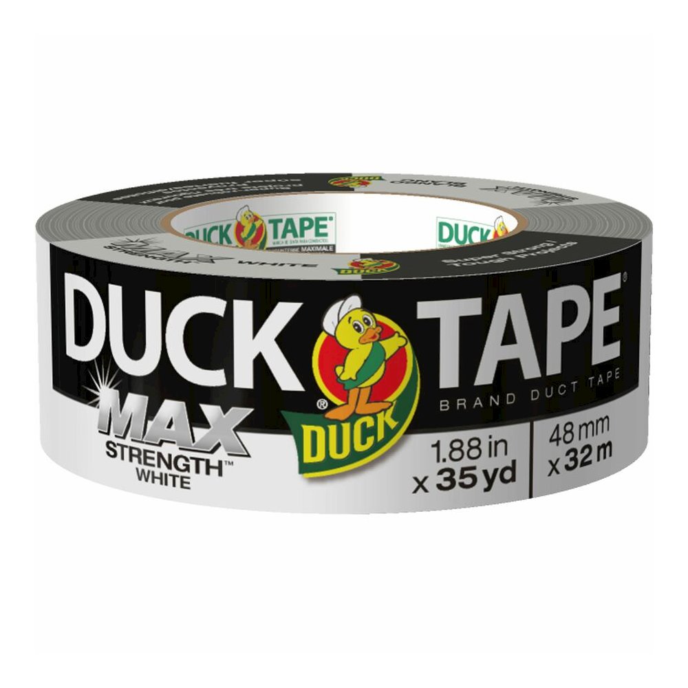 Duck MAX Strength Tape - White - 35 yd Length x 1.88" Width - White - Natural Rubber - Polyethylene Backing - For Indoor, Outdoor - 1 Roll. Picture 2