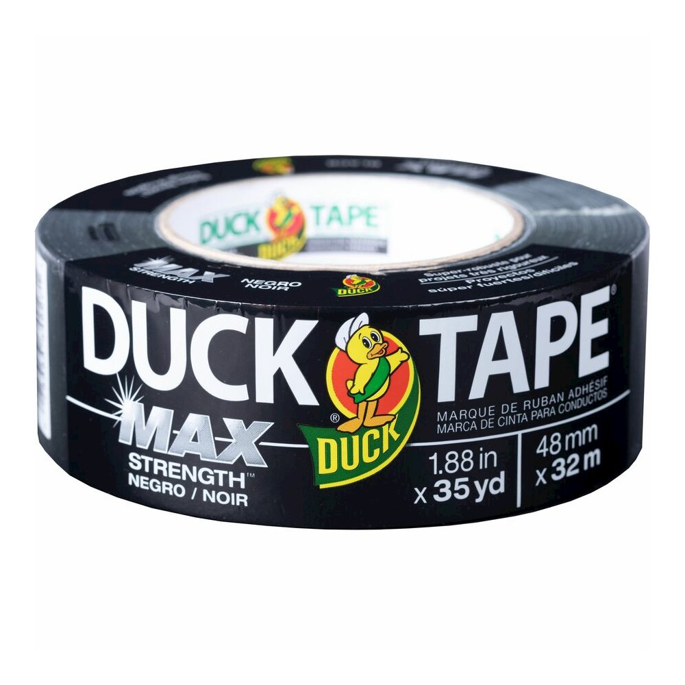 Duck MAX Strength Tape - Black - 35 yd Length x 1.88" Width - Black - Natural Rubber - Polyethylene Backing - For Indoor, Outdoor - 1 Roll. Picture 2