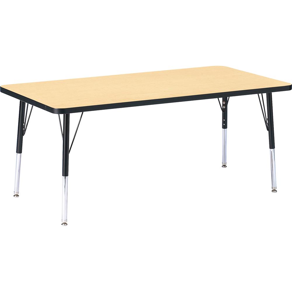 Jonti-Craft Berries Maple Top/Edge Rectangle Table - Laminated Rectangle, Maple Top - Adjustable Height - 15" to 24" Adjustment - 60" Table Top Length x 30" Table Top Width x 1.13" Table Top Thickness. Picture 2