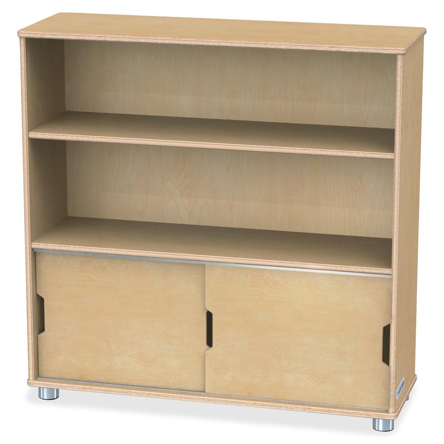 Jonti-Craft TrueModern Bookcase Storage - 2 Compartment(s) - 36" Height x 36" Width x 12" Depth - Adjustable Shelf, Durable - Baltic - Anodized Aluminum, Birch - 1 Each. Picture 5