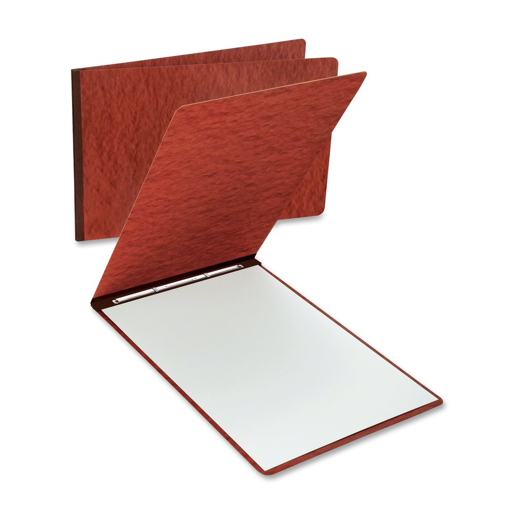 Oxford Tabloid, Letter Recycled Report Cover - 11" x 17" , 8 1/2" x 11" - 2 x Prong Fastener - 3" for Folder - Red - Sturdy, Reinforced Hinge, Heavyweight, Rigid, Durable, Title Panel, Embossed, Label. Picture 3