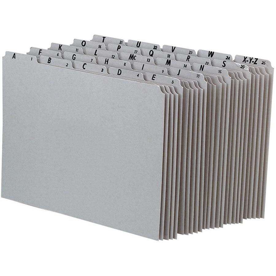 Pendaflex Gray Alphabetical File Guide Set - Printed Tab(s) - Character - A-Z - 0.50" Tab Height - Letter - 8.50" Width x 11" Length - Gray Pressboard Divider - 65% Recycled - Durable, Acid-free, Stur. Picture 2