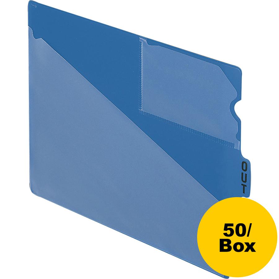 Pendaflex Poly End Tab Out Guides - 50 x Divider(s) - 9.5" Divider Width - Letter - 8.50" Width x 11" Length - Blue Polypropylene Divider - Durable, Pocket, Wear Resistant, Tear Resistant, Moisture Re. Picture 3