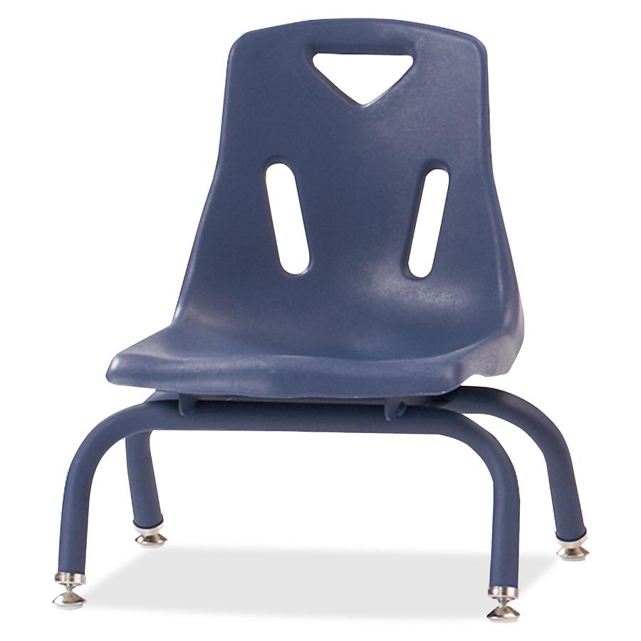 Jonti-Craft Berries Stacking Chair - Steel Frame - Four-legged Base - Navy - Polypropylene - 1 Each. Picture 3