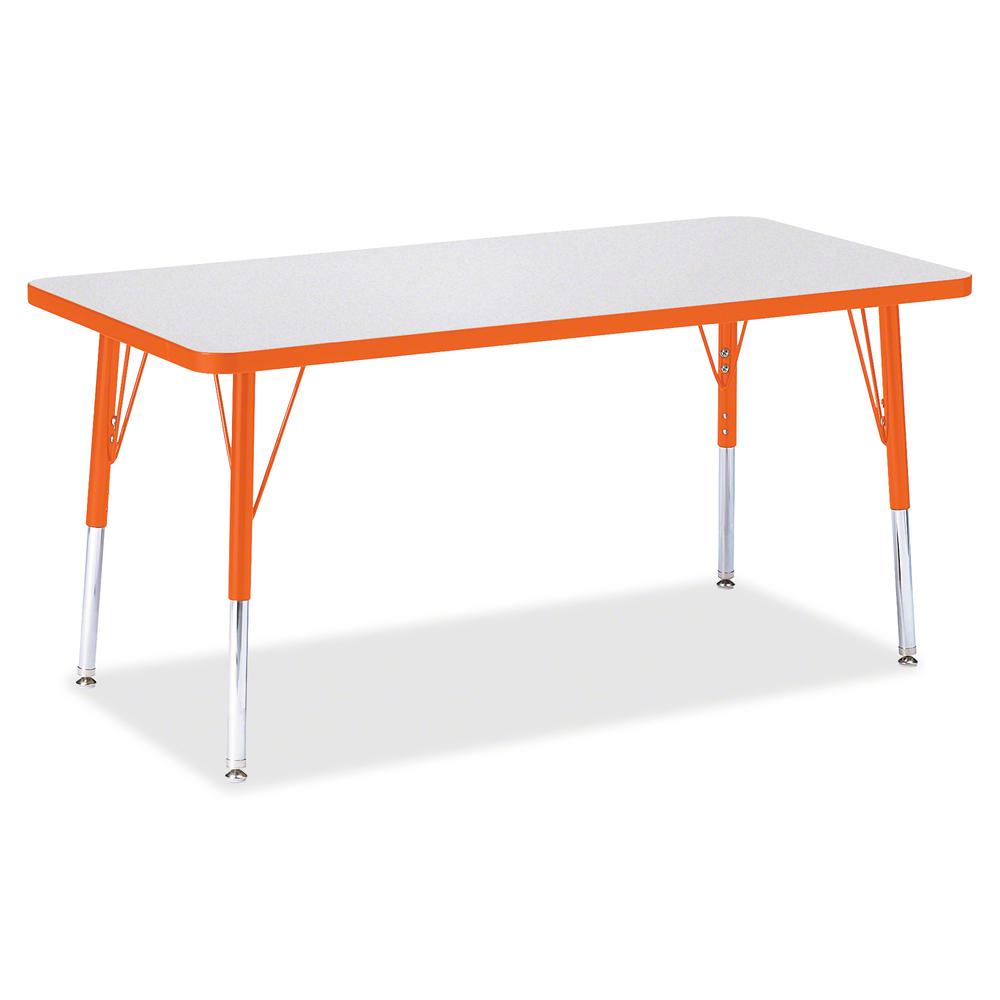 Jonti-Craft Berries Elementary Height Color Edge Rectangle Table - Laminated Rectangle Top - Four Leg Base - 4 Legs - Adjustable Height - 15" to 24" Adjustment - 48" Table Top Length x 24" Table Top W. Picture 2