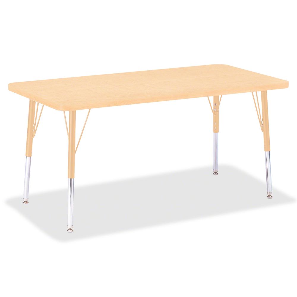Jonti-Craft Berries Elementary Maple Laminate Rectangle Table - Laminated Rectangle, Maple Top - Four Leg Base - 4 Legs - Adjustable Height - 15" to 24" Adjustment - 48" Table Top Length x 24" Table T. Picture 2