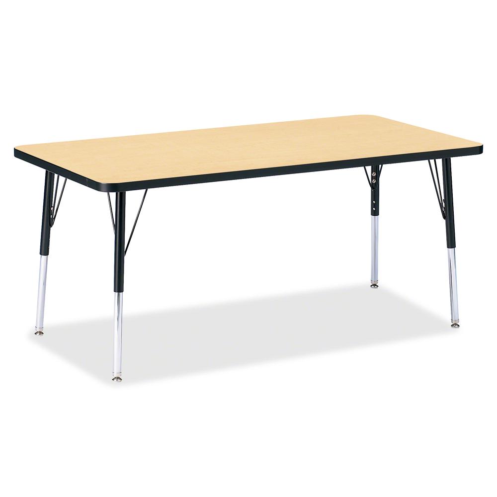 Jonti-Craft Berries Adult Height Color Top Rectangle Table - Laminated Rectangle, Maple Top - Four Leg Base - 4 Legs - Adjustable Height - 24" to 31" Adjustment - 60" Table Top Length x 30" Table Top . Picture 2
