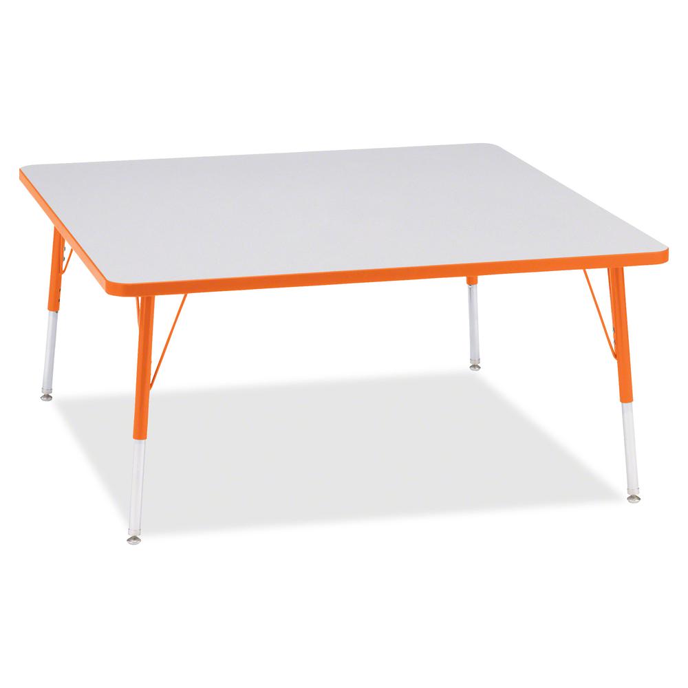 Jonti-Craft Berries Adult Height Prism Color Edge Square Table - Laminated Square, Orange Top - Four Leg Base - 4 Legs - Adjustable Height - 24" to 31" Adjustment - 48" Table Top Length x 48" Table To. Picture 3