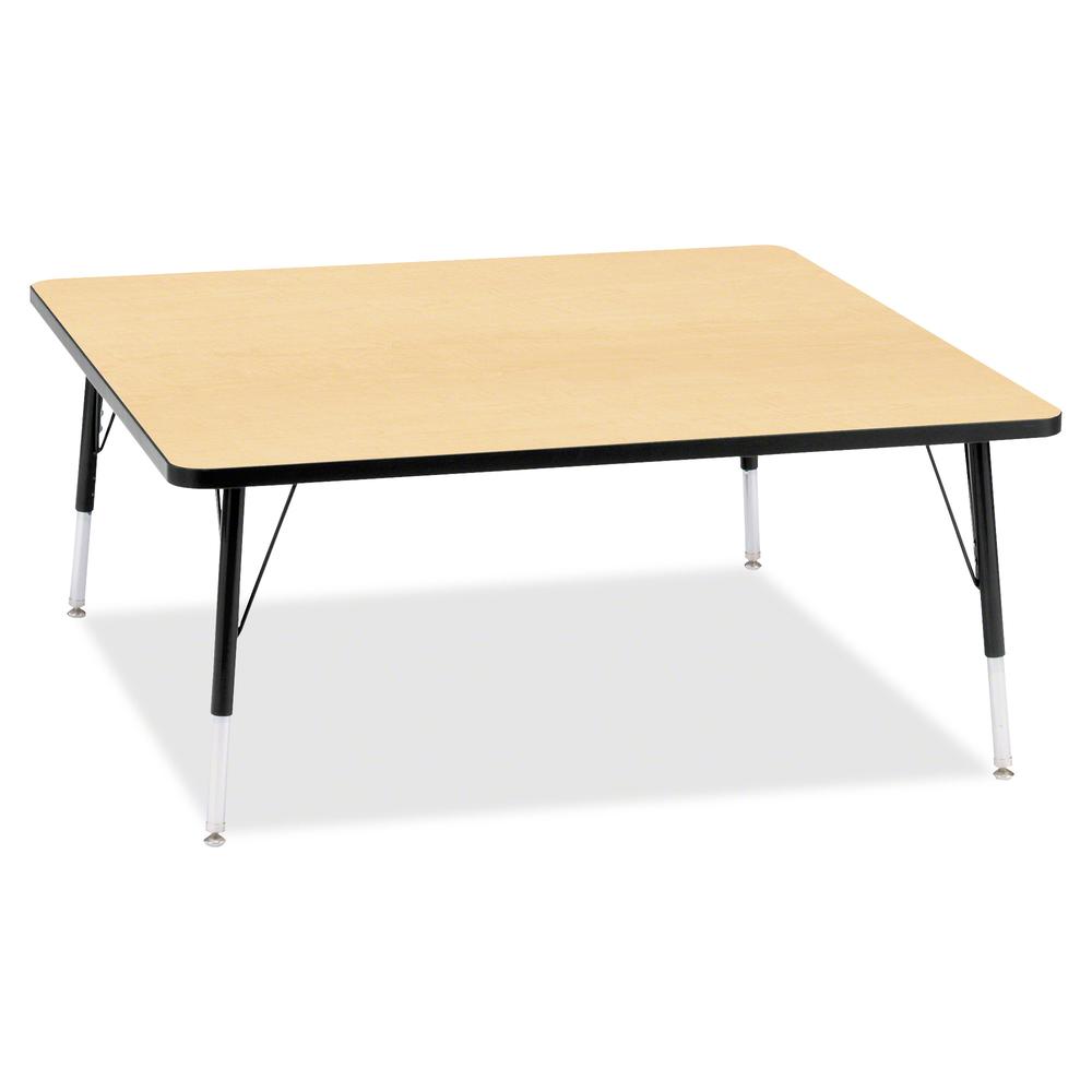 Jonti-Craft Berries Elementary Height Color Top Square Table - Laminated Square, Maple Top - Four Leg Base - 4 Legs - Adjustable Height - 15" to 24" Adjustment - 48" Table Top Length x 48" Table Top W. Picture 2