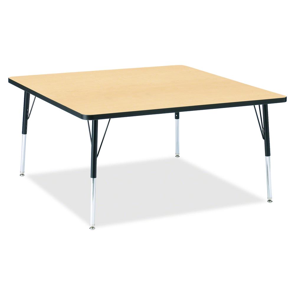 Jonti-Craft Berries Adult Height Classic Color Top Square Table - Laminated Square, Maple Top - Four Leg Base - 4 Legs - Adjustable Height - 24" to 31" Adjustment - 48" Table Top Length x 48" Table To. Picture 2