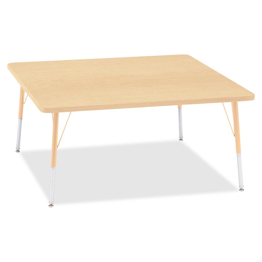 Jonti-Craft Berries Adult Height Maple Top/Edge Square Table - Laminated Square, Maple Top - Four Leg Base - 4 Legs - Adjustable Height - 24" to 31" Adjustment - 48" Table Top Length x 48" Table Top W. Picture 2