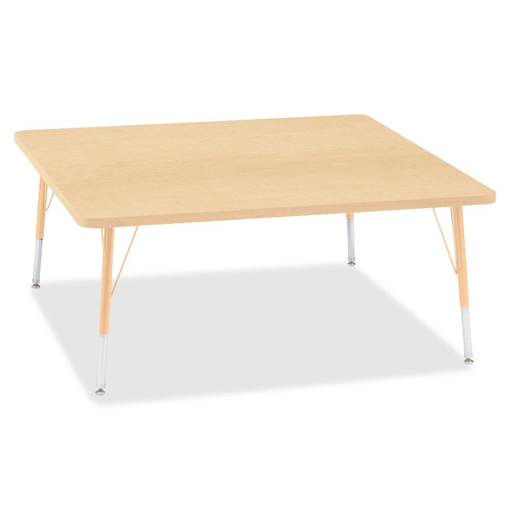 Jonti-Craft Berries Elementary Height Maple Top/Edge Square Table - Laminated Square, Maple Top - Four Leg Base - 4 Legs - Adjustable Height - 15" to 24" Adjustment - 48" Table Top Length x 48" Table . Picture 2