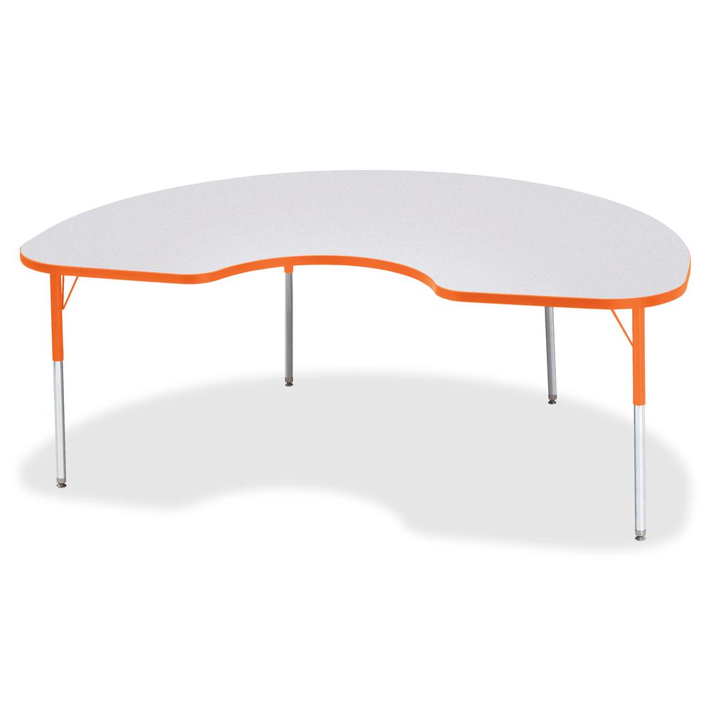 Jonti-Craft Berries Adult Height Prism Color Edge Kidney Table - Laminated Kidney-shaped, Orange Top - Four Leg Base - 4 Legs - Adjustable Height - 24" to 31" Adjustment - 72" Table Top Length x 48" T. Picture 2