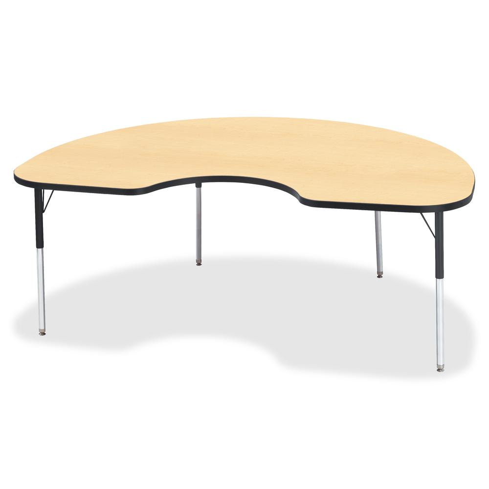 Jonti-Craft Berries Adult Color Top Kidney Table - For - Table TopLaminated Kidney-shaped, Maple Top - Four Leg Base - 4 Legs - Adjustable Height - 24" to 31" Adjustment - 72" Table Top Length x 48" T. Picture 2