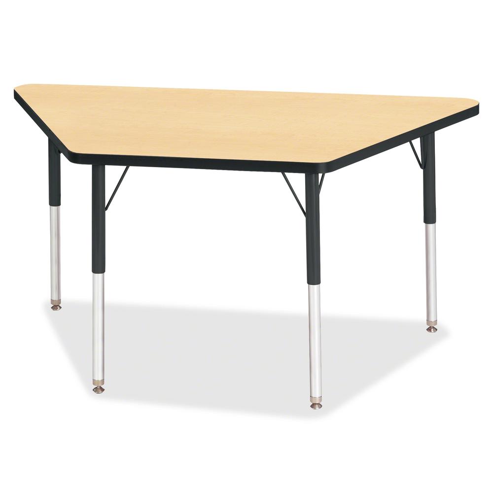 Jonti-Craft Berries Adult-Size Classic Color Trapezoid Table - Laminated Trapezoid, Maple Top - Four Leg Base - 4 Legs - Adjustable Height - 24" to 31" Adjustment - 48" Table Top Length x 24" Table To. Picture 2