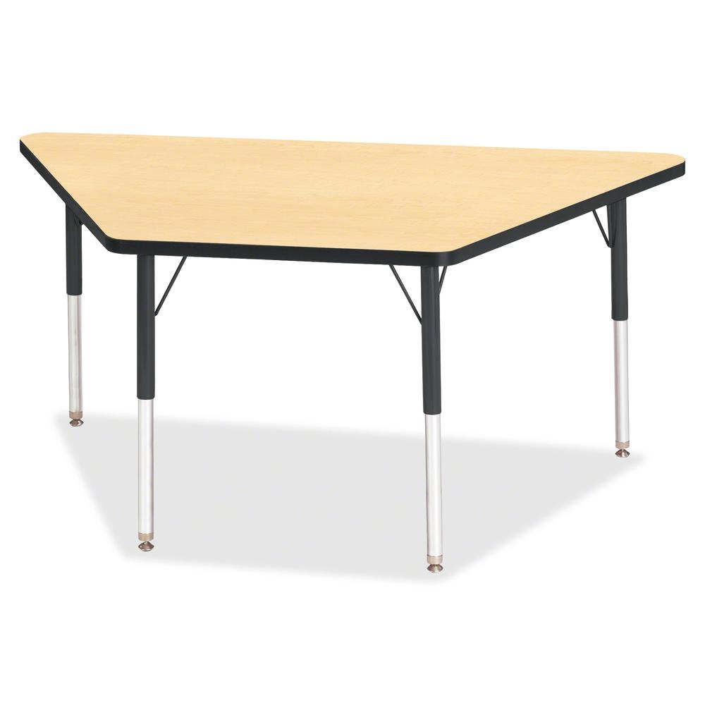 Jonti-Craft Berries Adult-Size Classic Color Trapezoid Table - Laminated Trapezoid, Maple Top - Four Leg Base - 4 Legs - Adjustable Height - 24" to 31" Adjustment - 60" Table Top Length x 30" Table To. Picture 2
