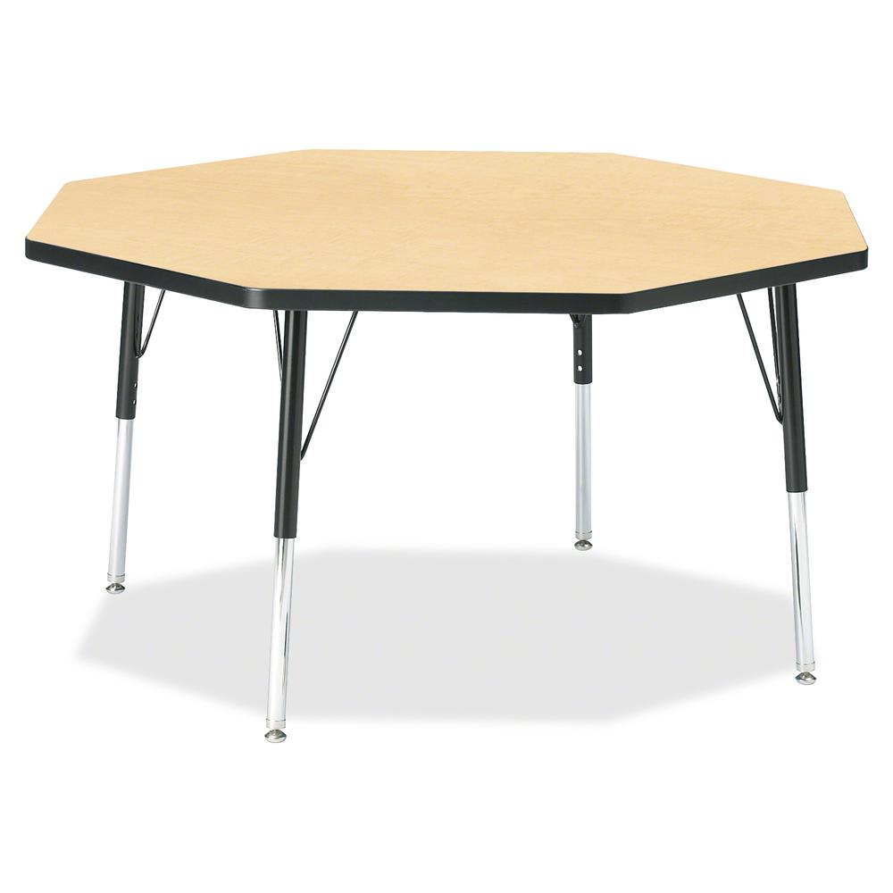 Jonti-Craft Berries Elementary Height Color Top Octagon Table - Laminated Octagonal, Maple Top - Four Leg Base - 4 Legs - Adjustable Height - 15" to 24" Adjustment x 1.13" Table Top Thickness x 48" Ta. Picture 2
