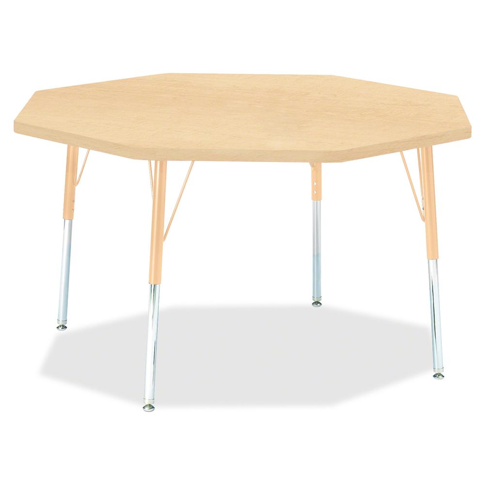 Jonti-Craft Berries Adult Height Maple Top/Edge Octagon Table - Laminated Octagonal, Maple Top - Four Leg Base - 4 Legs - Adjustable Height - 24" to 31" Adjustment x 1.13" Table Top Thickness x 48" Ta. Picture 2