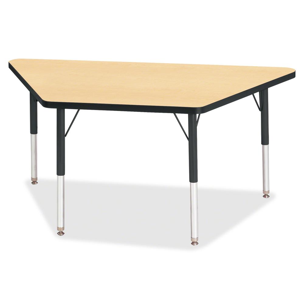 Jonti-Craft Berries Elementary Height Classic Trapezoid Table - Laminated Trapezoid, Maple Top - Four Leg Base - 4 Legs - Adjustable Height - 15" to 24" Adjustment - 48" Table Top Length x 24" Table T. Picture 2