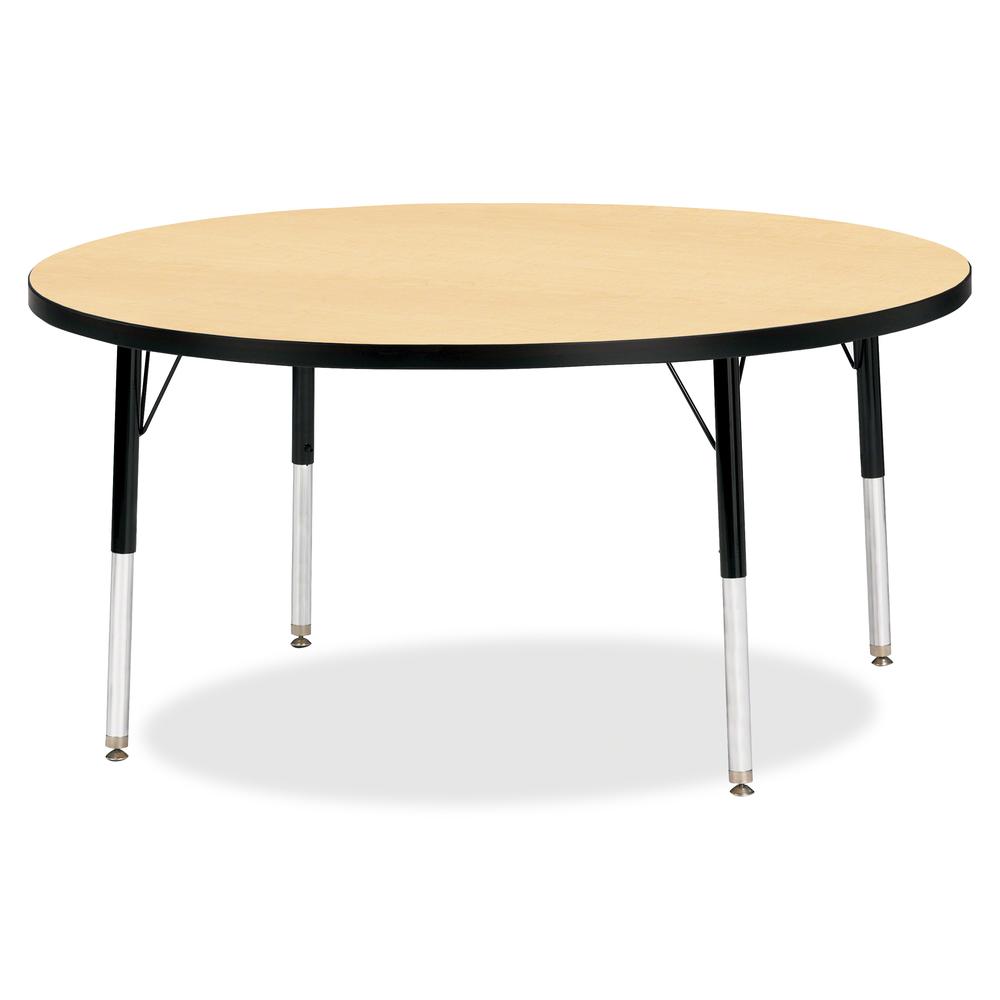 Jonti-Craft Berries Elementary Height Color Top Round Table - Laminated Round, Maple Top - Four Leg Base - 4 Legs - Adjustable Height - 15" to 24" Adjustment x 1.13" Table Top Thickness x 48" Table To. Picture 2