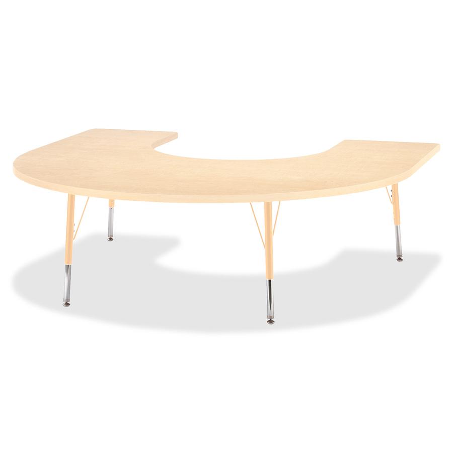 Jonti-Craft Berries Elementary Maple Laminate Horseshoe Table - Laminated Horseshoe-shaped, Maple Top - Four Leg Base - 4 Legs - Adjustable Height - 15" to 24" Adjustment - 66" Table Top Length x 60" . Picture 4