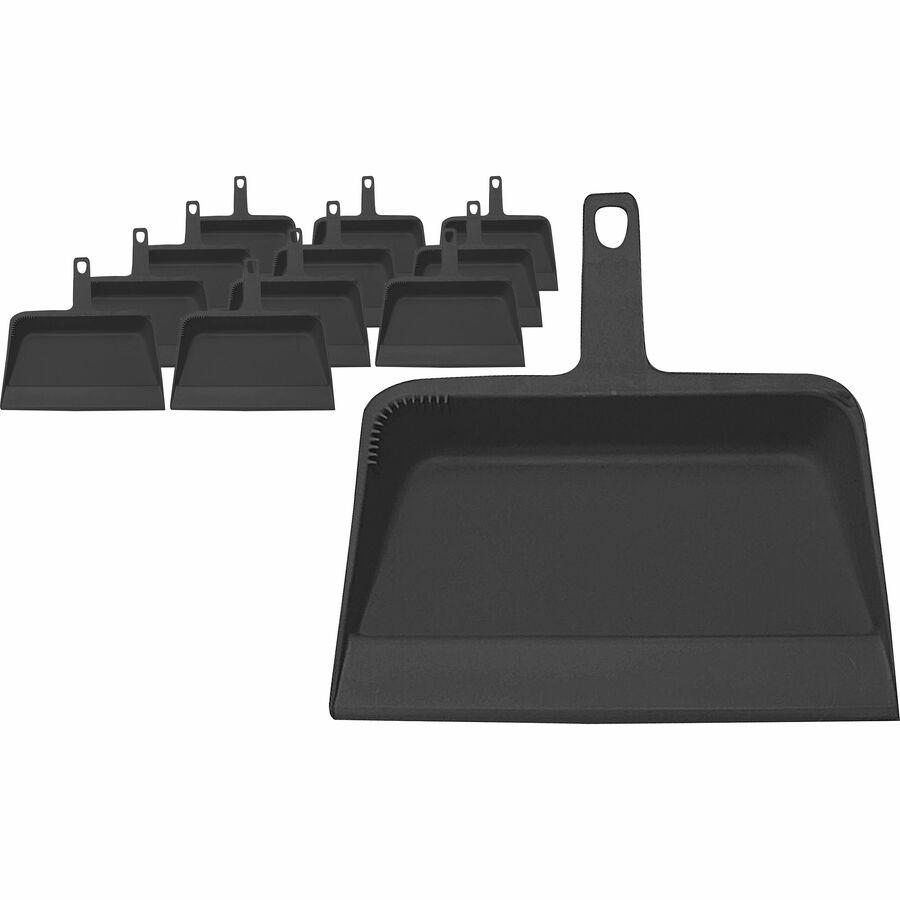 Genuine Joe Heavy-duty Plastic Dust Pan - 12" Wide - Plastic - Black - 12 / Carton. Picture 5