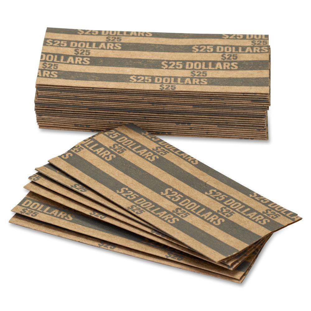 PAP-R Flat Coin Wrappers - Total $25 in 25 Coins of $1 Denomination - Heavy Duty - Paper - Dark Gray - 1000 / Box. Picture 5