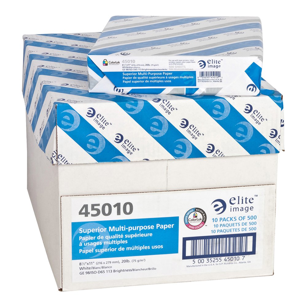 Elite Image Superior Multipurpose Paper - White - 98 Brightness - Letter - 8 1/2" x 11" - 20 lb Basis Weight - Sustainable Forestry Initiative (SFI) - Bright White - 500/Pack - 40 / Pallet. Picture 7