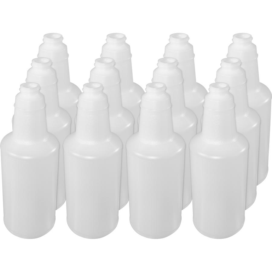 Genuine Joe Plastic Bottle with Graduations - Suitable For Cleaning - Lightweight, Durable, Graduated - Translucent - 12 / Carton. Picture 2