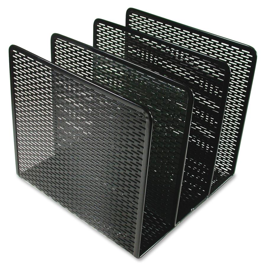 Artistic Urban Collection Punched Metal File Sorter - 3 Compartment(s) - 3" - 7.3" Height x 8" Width x 8" DepthDesktop - Heavy Duty, Scratch Resistant, Rounded Corner, Durable - Black - Steel - 1 Each. Picture 4