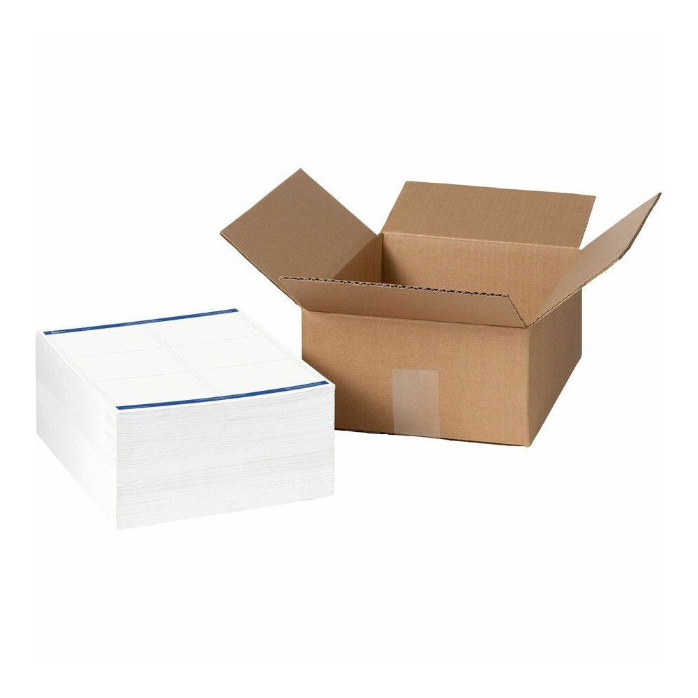 Avery&reg; Waterproof Labels, 2" x 4" , 500 Total (05523) - 3 21/64" Width x 4" Length - Permanent Adhesive - Rectangle - Laser - Matte White - Matte - Paper - 6 / Sheet - 6 Total Sheets - 3000 Total . Picture 3