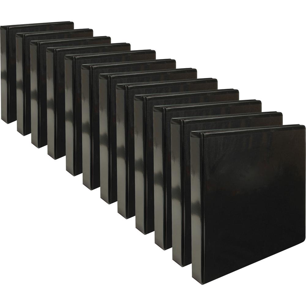 Business Source Round-ring View Binder - 1" Binder Capacity - Letter - 8 1/2" x 11" Sheet Size - 225 Sheet Capacity - Round Ring Fastener(s) - 2 Internal Pocket(s) - Chipboard, Polypropylene - Black -. Picture 11