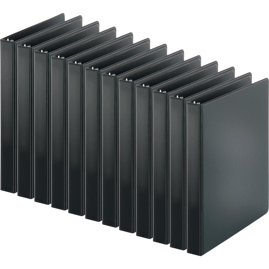 Business Source Basic Round-ring Binder - 1" Binder Capacity - Letter - 8 1/2" x 11" Sheet Size - 3 x Round Ring Fastener(s) - Inside Front & Back Pocket(s) - Chipboard, Polypropylene - Black - 9.60 o. Picture 2