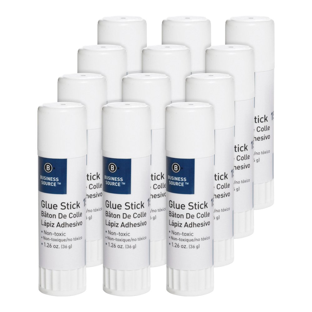 Business Source Glue Stick - 1.26 oz - White - 12 / Pack. Picture 7