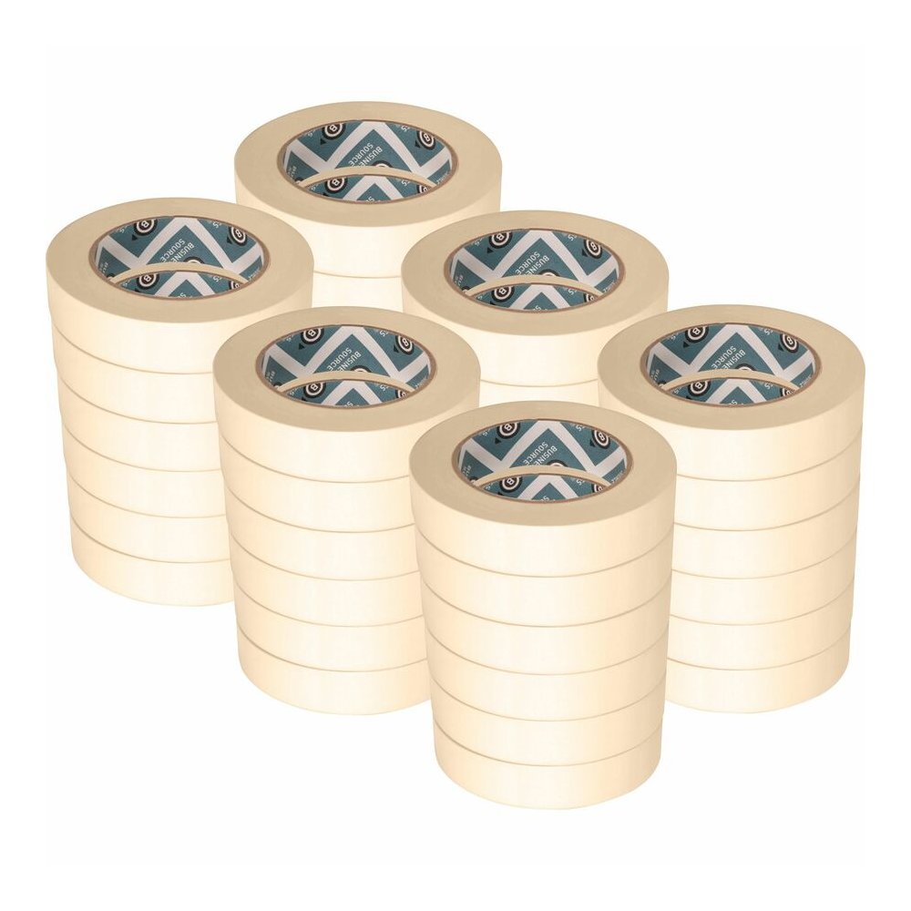 Business Source Utility-purpose Masking Tape - 60 yd Length x 1" Width - 3" Core - Tan - Crepe Paper Backing - Pressure Sensitive - For General Purpose, Holding, Bundling, Sealing, Masking - 9/Pack - . Picture 7