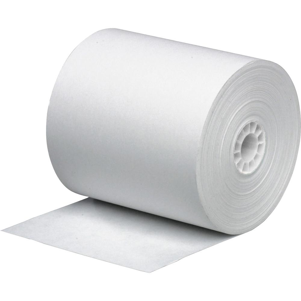 Business Source 1-Ply Adding Machine Rolls - 3" x 165 ft - 50 / Carton - Sustainable Forestry Initiative (SFI) - Lint-free, End of Paper Indicator, Single Ply - White. Picture 3