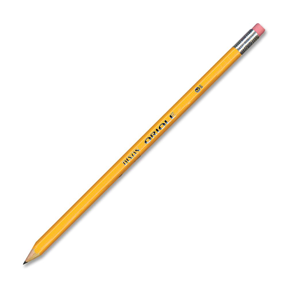 Dixon Nontoxic Chalk Sticks - #2 Lead - Black Lead - Yellow Wood Barrel - 72 / Pack. Picture 2