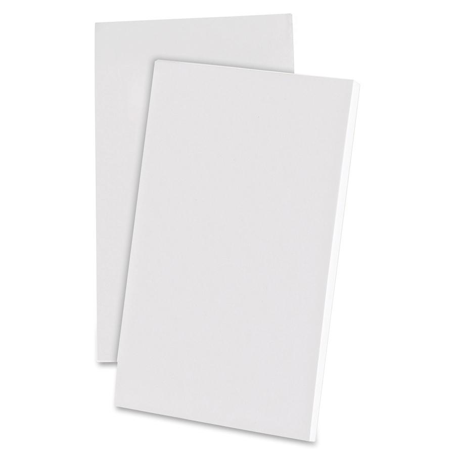 Ampad Recycled Glue Top Scratch Pad - 100 Sheets - Plain - Glued - Unruled Front Ruling - 15 lb Basis Weight - 3" x 5" Sheet Size - 0.31" Height x 4" Width x 6" Length - White Paper - Rigid, Chipboard. Picture 2